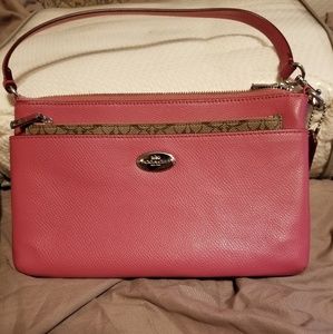 Coach Cross Grain Leather Large Wristlet